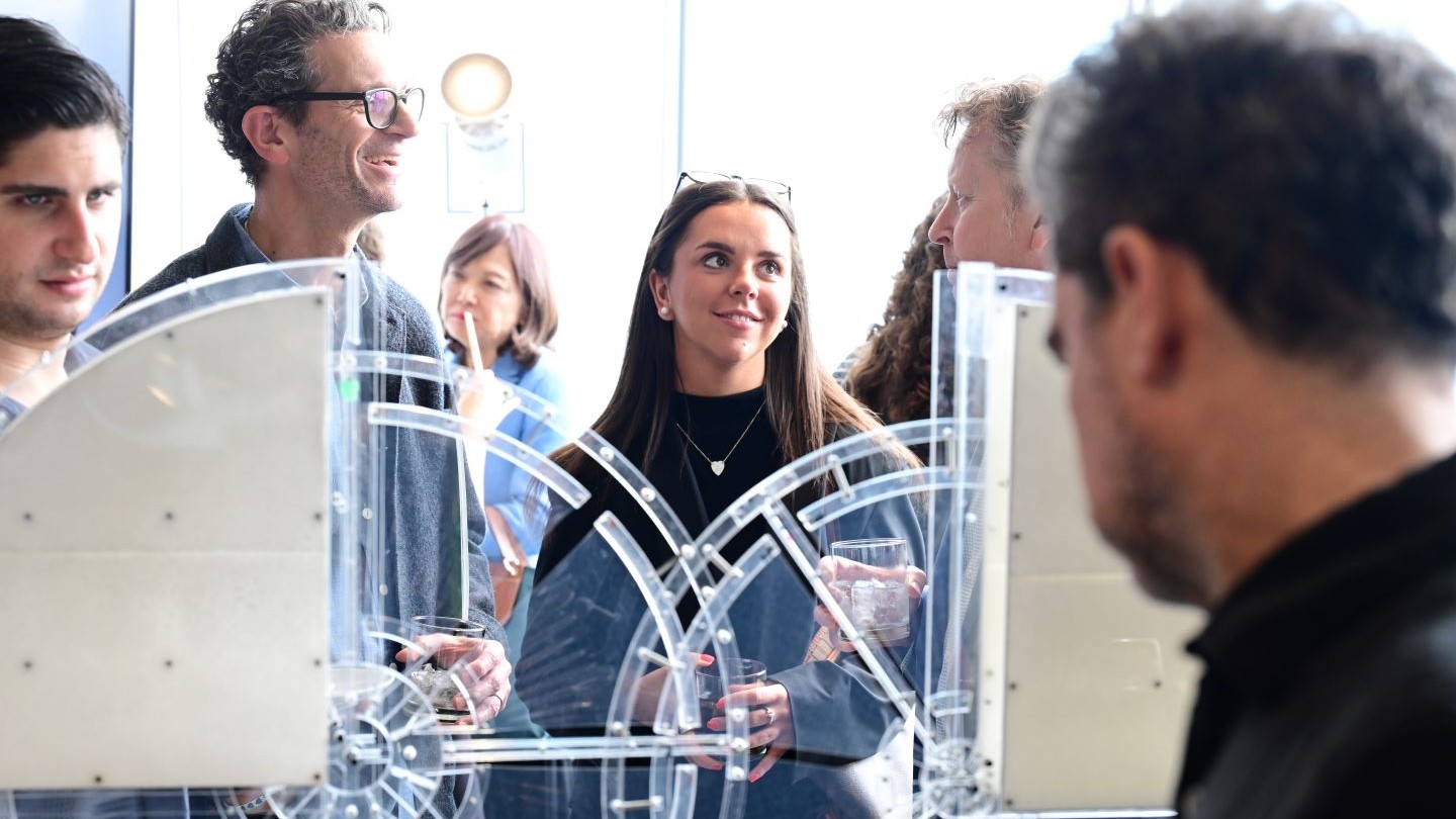 people looking at exhibitions